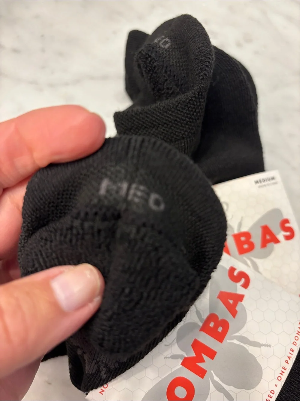 Bombas Set of 2 Black Ankle Socks, size Medium (US 8-10.5), NWT